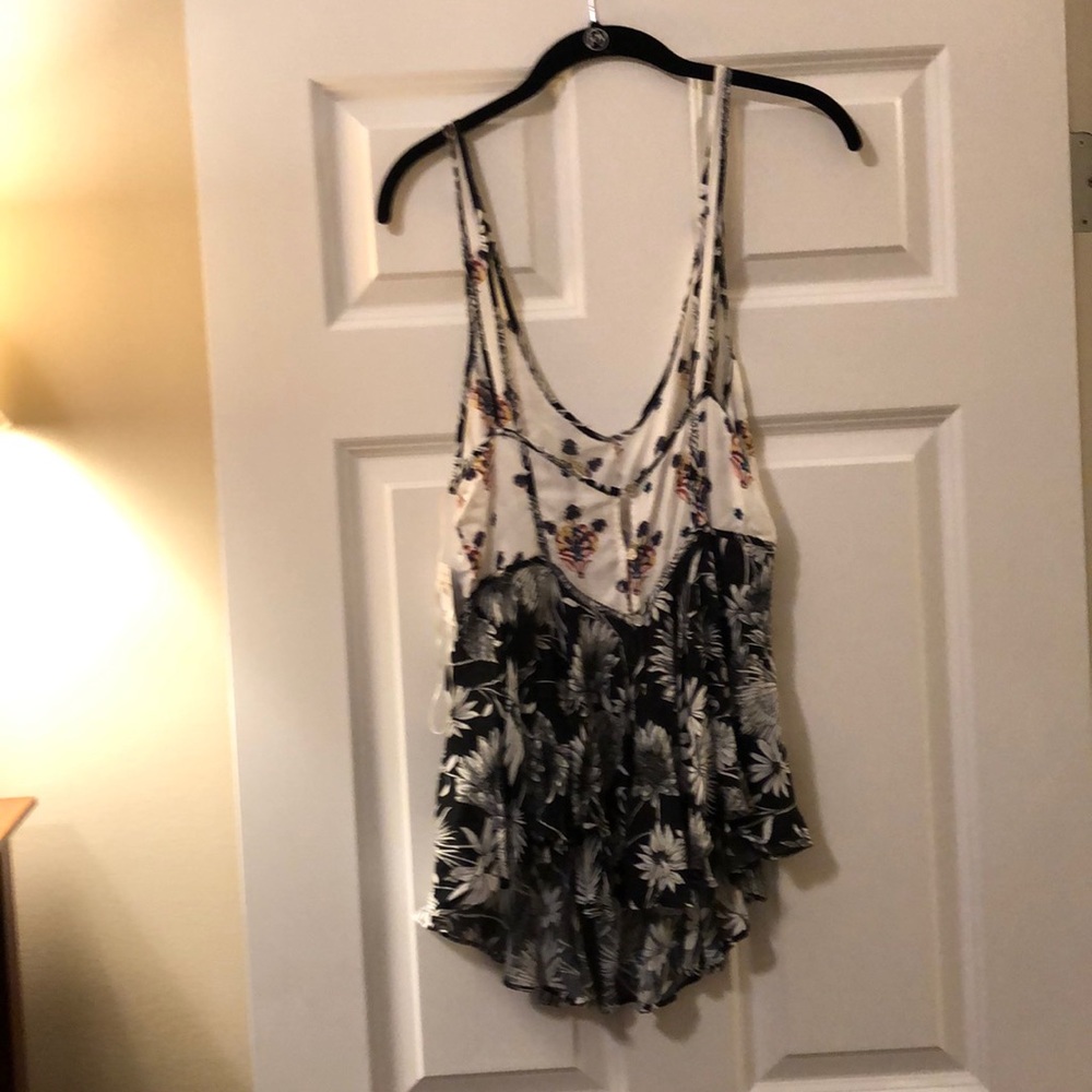 NWT Free People Floral high low tank size S